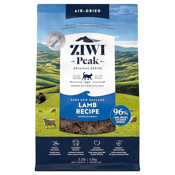 ZIWI PEAK AIR-DRIED CAT FOOD – LAMB – ALL NATURAL, HIGH PROTEIN, GRAIN FREE, LIMITED INGREDIENT W/ SUPERFOODS (35.2OZ)