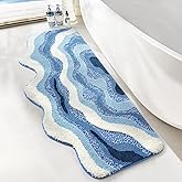 Ankah Ocean Design Bath Mat, with A Beach Scene, Water Is Blue, The Cloud Is White, Non-Slip, Machine Washable, Easy To Clean for Bathroom Rug,19.68 x 31.49 inches (Waves)