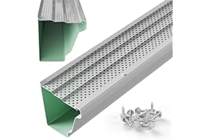 Waterlock 5" Gutter Guards Leaf Protection, Domestic Aluminum Gutter Covers 5 Inch (Sample, High-Gloss White)