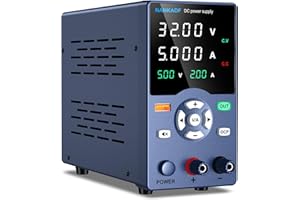NANKADF DC Power Supply, Variable Power Supply with Output Button, USB Fast Charging Port, Bench Power Supply with OCP Short Circuit Alarm, USB Output Current Display, Mute Mode (30V 5A)