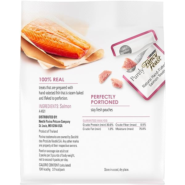 PURINA FANCY FEAST PURELY NATURAL HAND-FLAKED SALMON CAT TREATS 1.06 OZ. POUCH