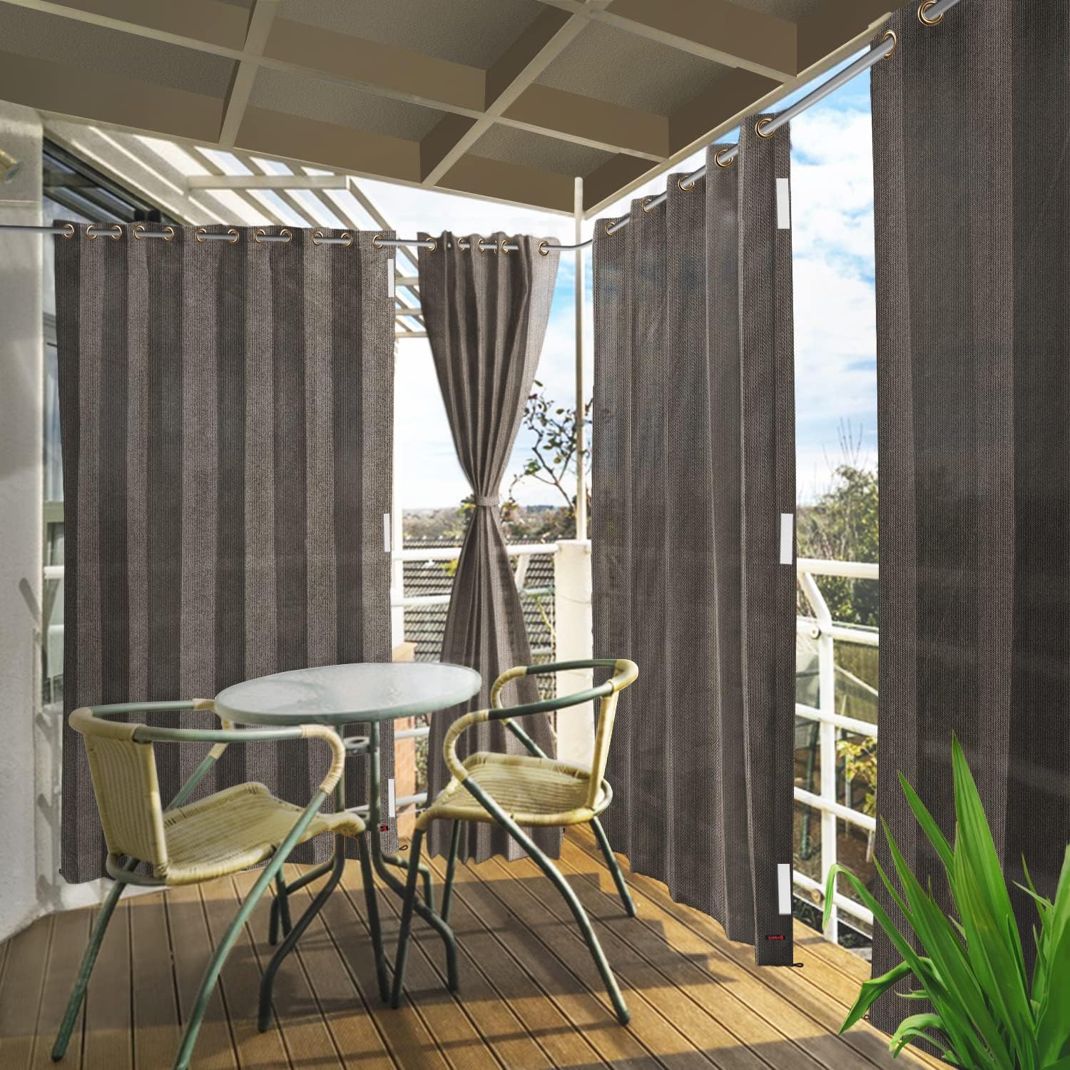 Outdoor Curtains - Outdoor Sunblocking Curtains (Desert-Storm, 4.5 ft x 9ft)