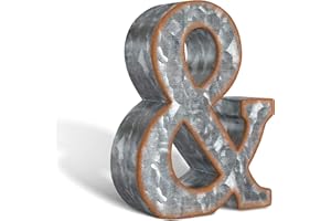 CRAFTYCROCODILE Galvanized Metal Letters for Wall Decor - 3D Letter & for Hanging or Freestanding - Unique Blend of Rustic, Vintage, Western, and Industrial Styles - Fits for Living Room, Lobby, Kitchen, Bedroom