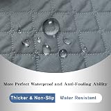 XINEAGE Quilted 2 Seater Sofa Cover Dark Grey with Pockets view 4
