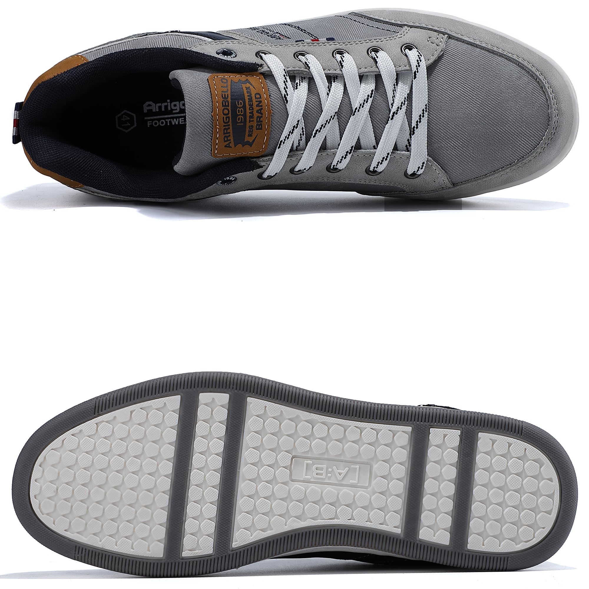AX BOXING Freizeitschuhe Herren Sneakers Walkingschuhe Mode Schuhe Leichte Trainers Sportschuhe Größe 41-46 EU (1018_Grau, 44 EU) 4
