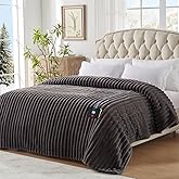 Westinghouse Electric Blanket Full Size, Super Cozy Luxury Faux Fur & Sherpa Heated Blanket with 10 Heating Levels & 1-12 Hours Auto Off, Fast Heating Blanket, Machine Washable, 80x 84 Inch Charcoal