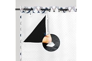 DriftAway Soundproof Thermal Insulated Quilted Curtain Liners for Bedroom Sound Barrier Blackout Cold Heat Noise Reducing Energy Saving 50 Inches by 80 Inches Grayish White One Panel