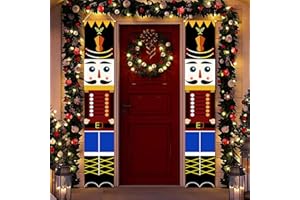 HiParty Nutcracker Decorations, Merry Christmas Banner, Christmas Decorations Outdoor, Christmas Nutcrackers Door Banner, Christmas Nutcracker Soldier Front Porch Sign Door Decorations