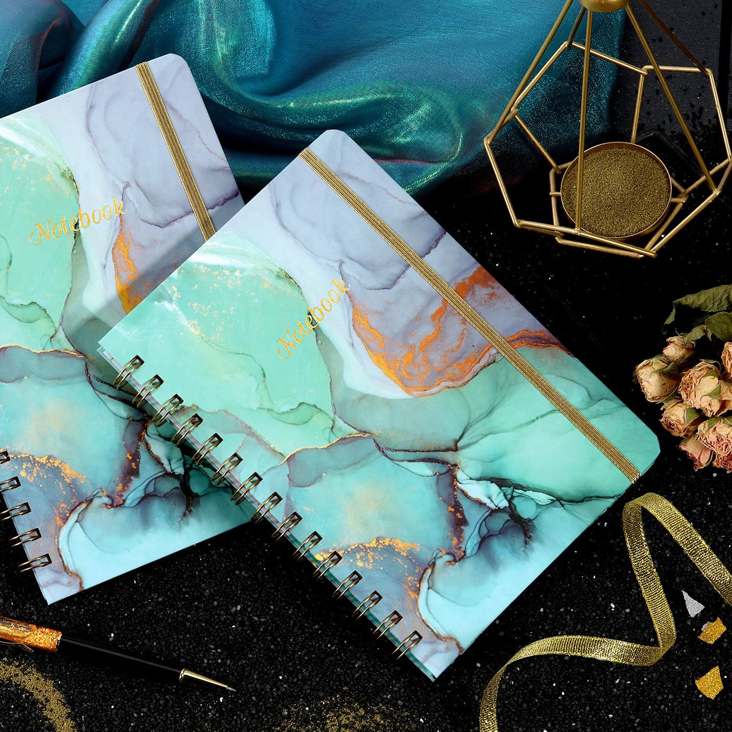 Spiral Journal/Notebook - Lined Journal with Back Pocket and Hardcover, 8.4" x 6.3", College Ruled Notebook/Journal, Premium Thick Paper, Strong Twin-Wire Binding, Perfect for School, Office & Home : Office Products