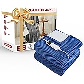 Kosydown Basic Heated Electric Blanket Full Size 72" x 84" Heating Thow Blanket Soft Warm Thick Bed Blanket for Cold Winter 5-Position Timer &10 Heating Setting Home Office Use & Washable