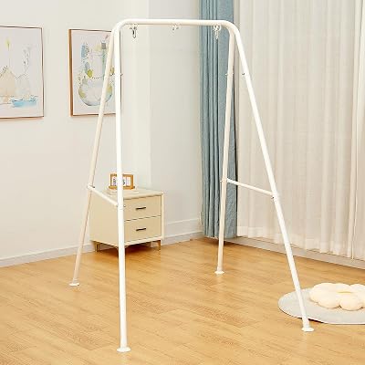 SELFLA Foldable Hammock Stand White, Indoor Outdoor Portable Frame 113x143x180