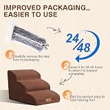 Masthome 3-Step Dog Steps Sofa Ramp Brown 60x40x40 cm Non Slip view 6