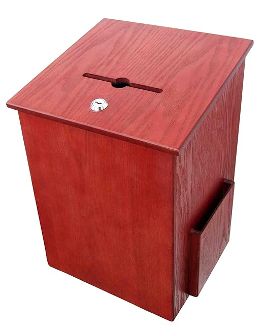 Buddy Products Wood Suggestion Box, 7.25 x 10 x 7.5 Inches, Medium Oak