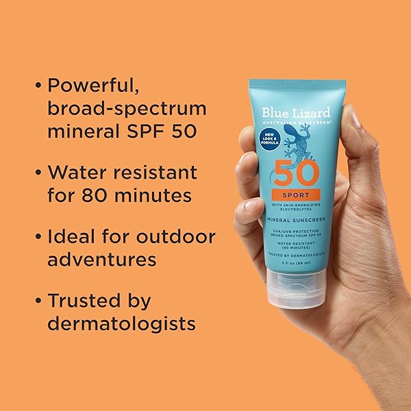BLUE LIZARD SPORT MINERAL-BASED SUNSCREEN LOTION – SPF 50+ – 3 OZ