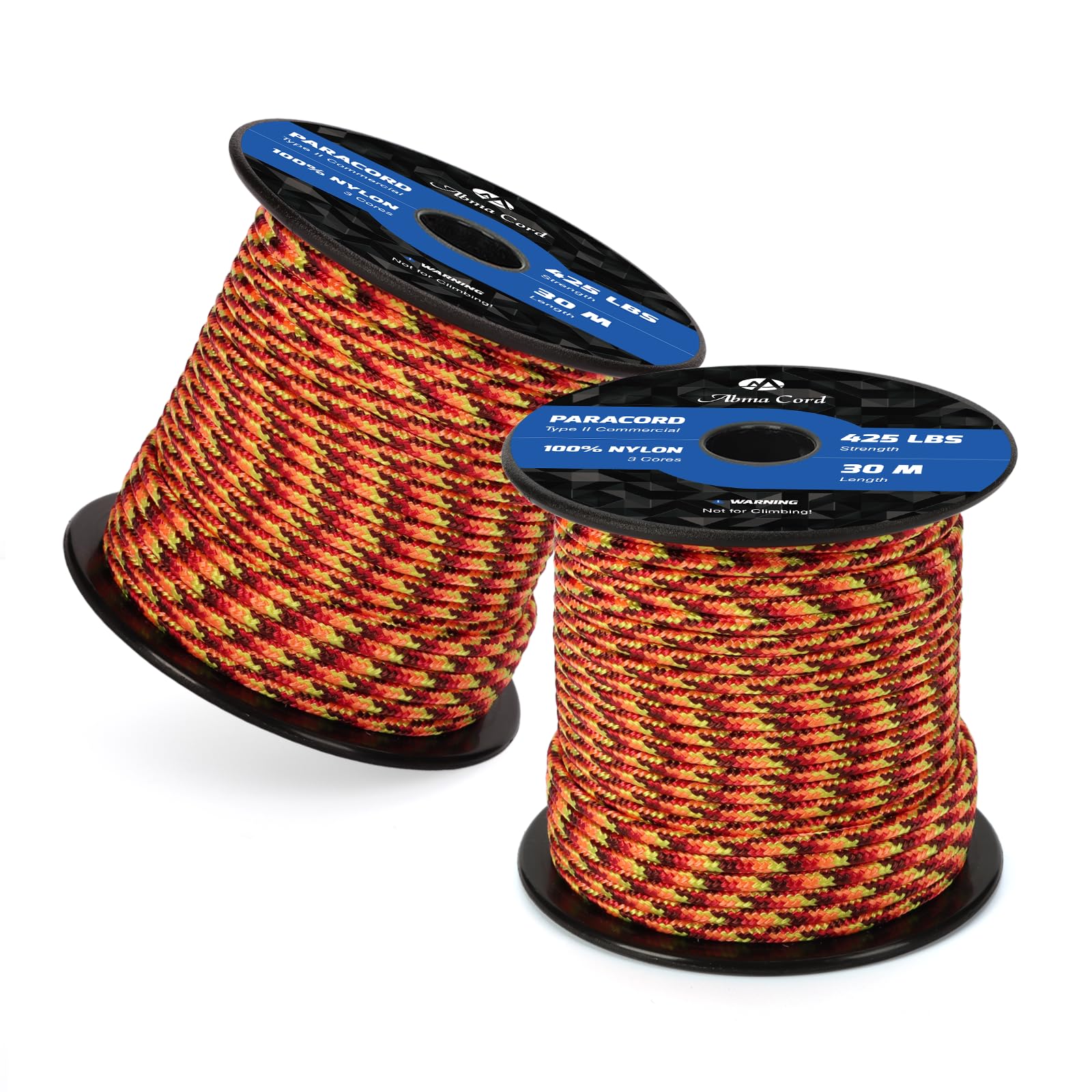 Abma Cord Paracord 425 lbs 3mm 100% Nylon 30M - Fireball