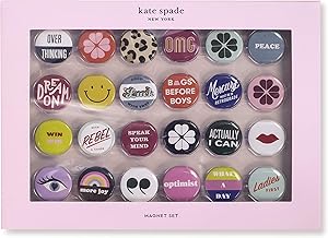 Kate Spade New York Colorful Magnet Set of 24, Cute Magnets for Office/Fridge, Actually I Can (assorted)