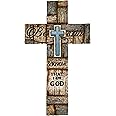 Top Brass Inspirational Layered Wall Cross, Realistic Wood Texture - Be Still & Know That I am God - Psalm 46:10
