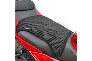 Pelucton Double-Layer Motorcycle Cool Seat Cover, Universal Breathable Motorbike Mesh Seat Cushion pad, Airflow Non-Slip Motorcycle Saddle Sun Protection Cover