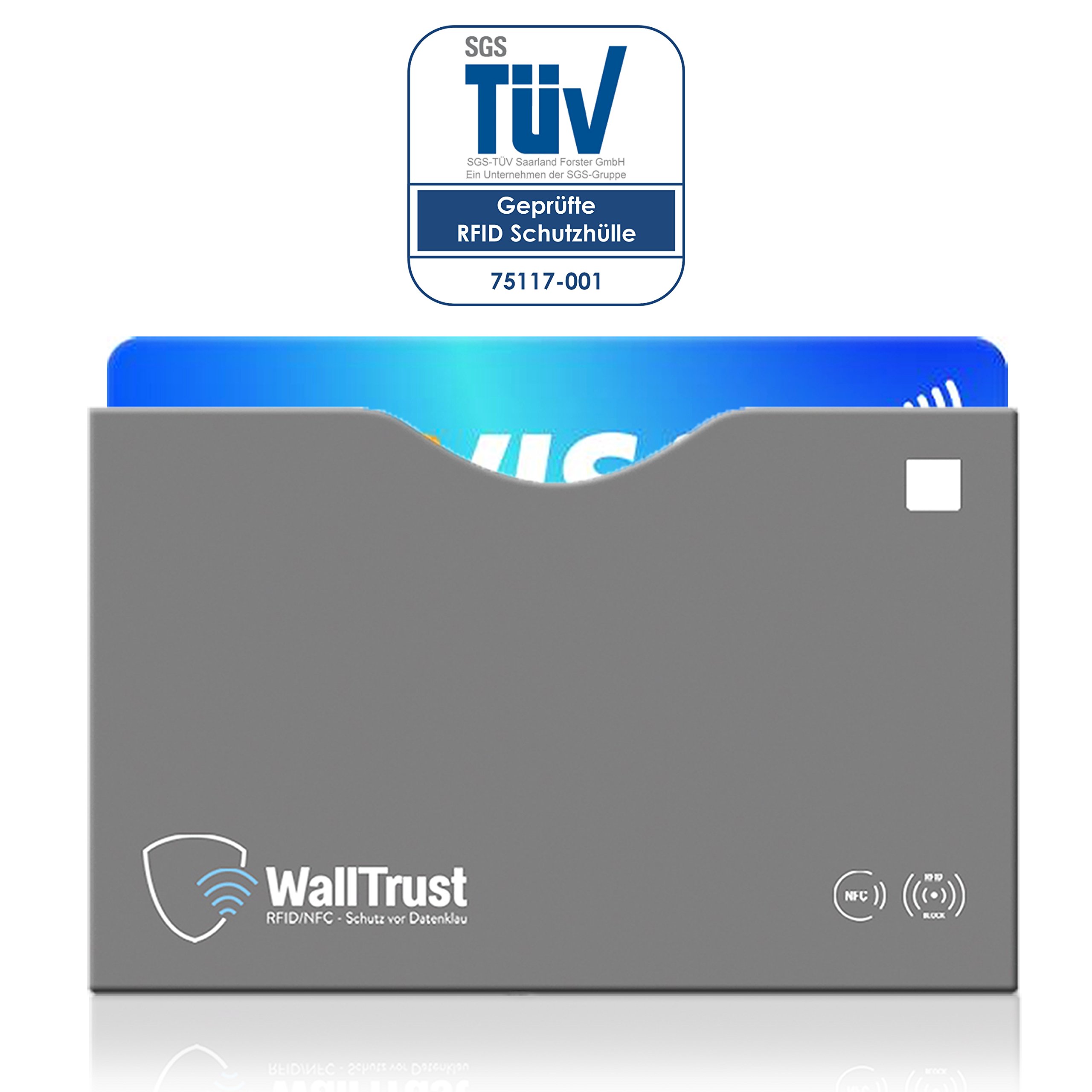 WallTrust® protectoras de RFID NFC | Protección * Aprobado TÜV Alemán * | 10 Fundas para Tarjeta de Crédito Débito Identificación | apertura superior