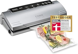 CASO VC10 Vakuumierer - Testsieger bei Stiftung Warentest, Vakuumiergerät, Lebensmittel bleiben vakuumiert bis zu 8x länger frisch, 30cm lange & stabile Schweißnaht, inkl. 10 Profi-Folienbeutel