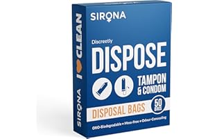 Sirona Condom and Tampon Disposal Bags - 50 Bags | Discreet Disposal of Feminine Hygiene Products | Biodegradable | Easy to C