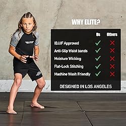 Elite Sports Kids Jiu Jitsu BJJ Rash Guard, Short