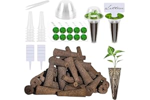 FIFNIM 187PCS Seed Pod Kit for Hydroponics Growing System Plant Seed Starter Pods Kit Compatible with AeroGarden Indoor Grow Anything Kit with Grow Sponges/Grow Baskets/Domes/Plant Tags/Labels/Tweezer