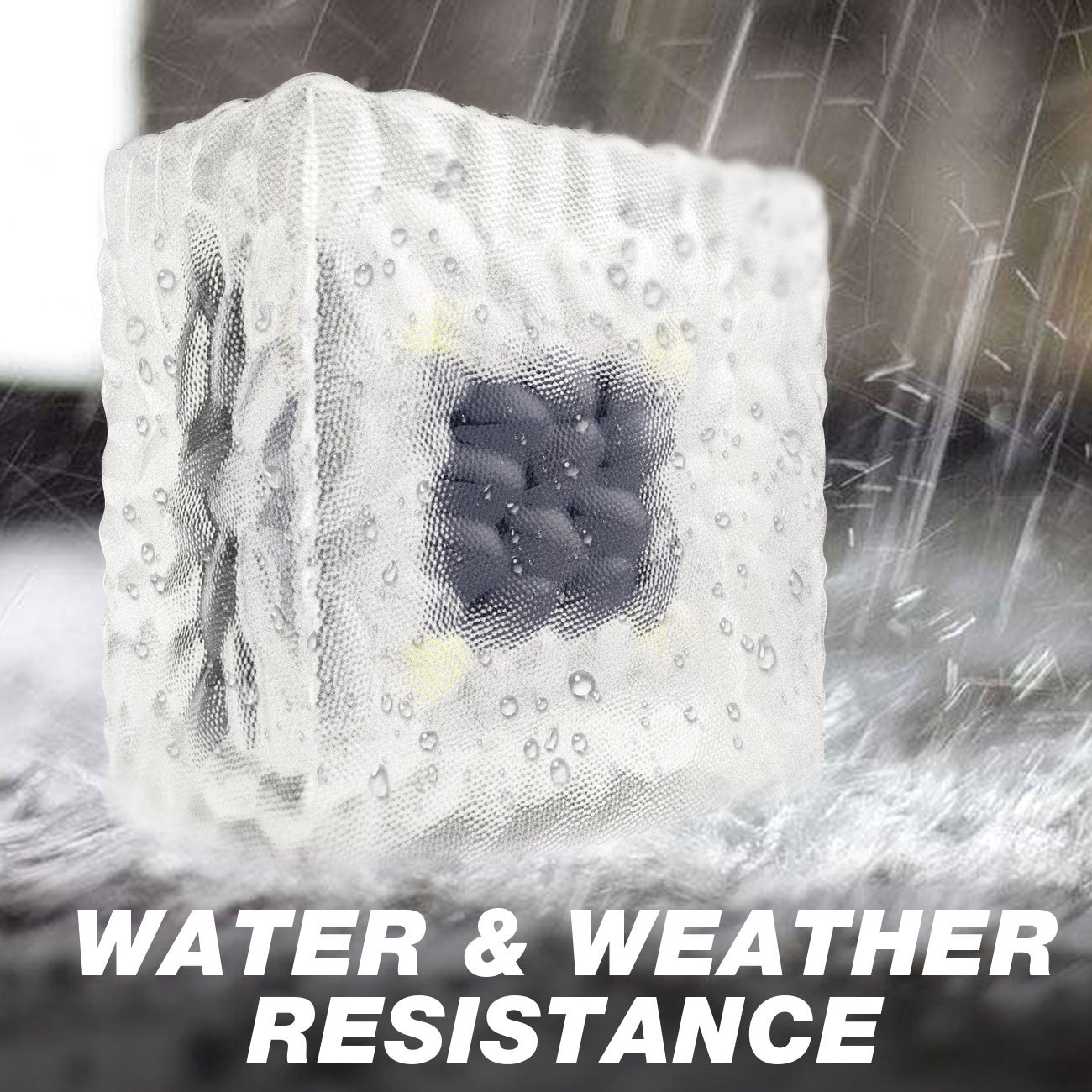 ELWEY Glass Brick Light with Solar Powered Light Sensor LED Cube Lamp for Garden, Patio & driveway Outdoor Decoration [Cool White]