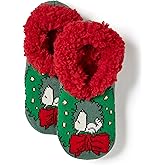Peanuts womens Snoopy Holiday Teddy Fur Slipper Socks