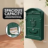 ZENO Letter Box Wall Mounted Green Postbox with 2 Keys Large Classic Mailbox view 3