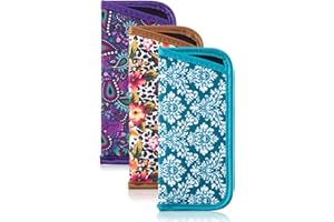 TRIUMPH VISION 3 Pack Glasses Pouch Slim - Soft Eyeglasses Bag Spectacles Sleeve Portable Cloth Eyewear Case Sunglasses Case