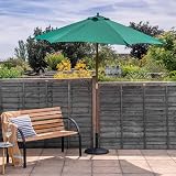 Harbour Housewares Green Garden Parasol 2.7m Pulley Wooden Umbrella view 6