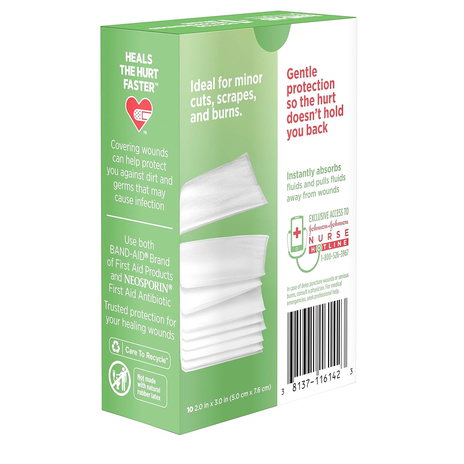 Band-Aid Adhesive Bandages, Medium Non-Stick Pads, 10 2-Inch X 3-Inch Pads, 10 ct : Grocery & Gourmet Food