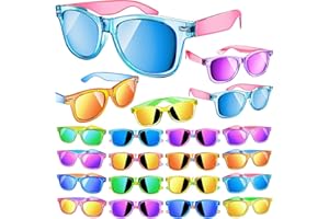 GIFTINBOX 16 Pack Kids Sunglasses Bulk Party Favor, Neon Sunglasses for Boys Girls Goody Bag Stuffers, Beach Pool Birthday Party Favors for Kids 3-8