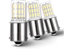 Heifymi BA15S LED Bulbs 12V,1156 1141 1003 LED Light Super Bright 6000K Bayonet Bulb Socket Single Contact,AC10-24V Replacement for Landscape Path RV Camper Trailer Boat Trunk Interior Lights,3Pack