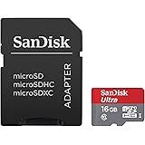 SanDisk Ultra 16GB Ultra Micro SDHC UHS-I/Class 10 Card with Adapter (SDSQUNC-016G-GN6MA)