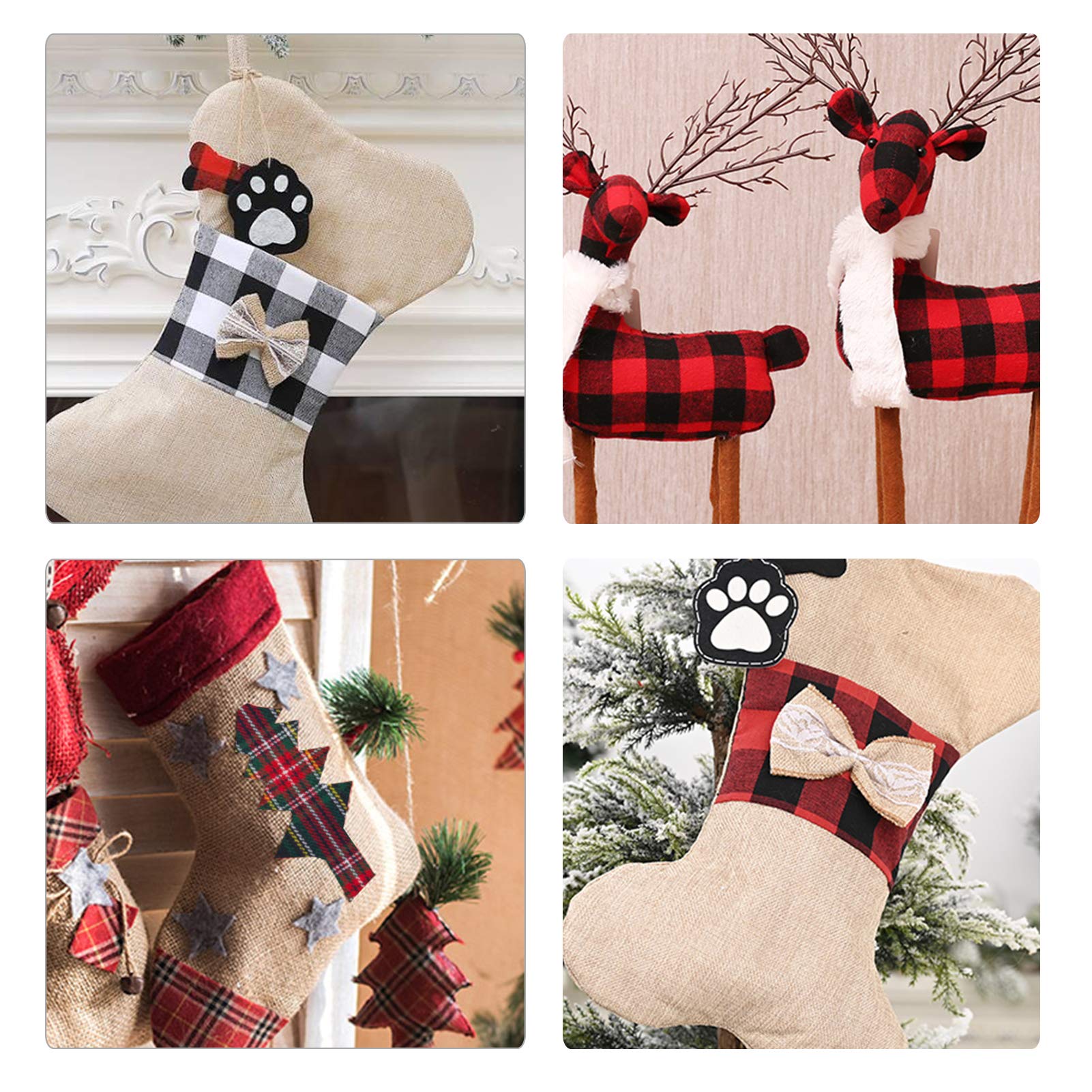 30pcs Christmas Plaid Cotton Fabric- 10 x 10inch Xmas Quilting Fabric Squares in 10 Styles Christmas Fat Quarters Fabric DIY Fabric Supplies for DIY Sewing Quilting Patchwork Homemade Crafts Presents