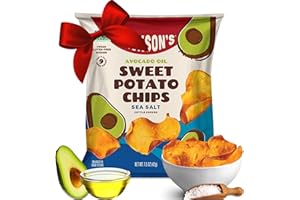 JACKSON'S Jackson’s Sweet Potato Kettle Chips with Sea Salt made with Premium Avocado Oil (1.5 oz, Pack of 10) - Allergen-friendly, Gluten Free, Peanut Free, Vegan, Paleo Friendly - Shark Tank Product
