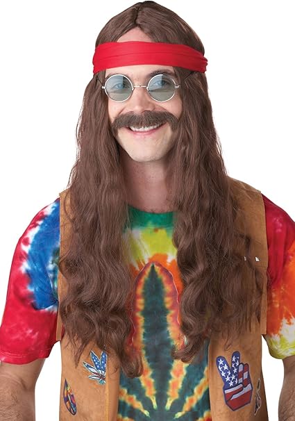 Amazon Com California Costumes Men S Hippie Man Wig And Moustache