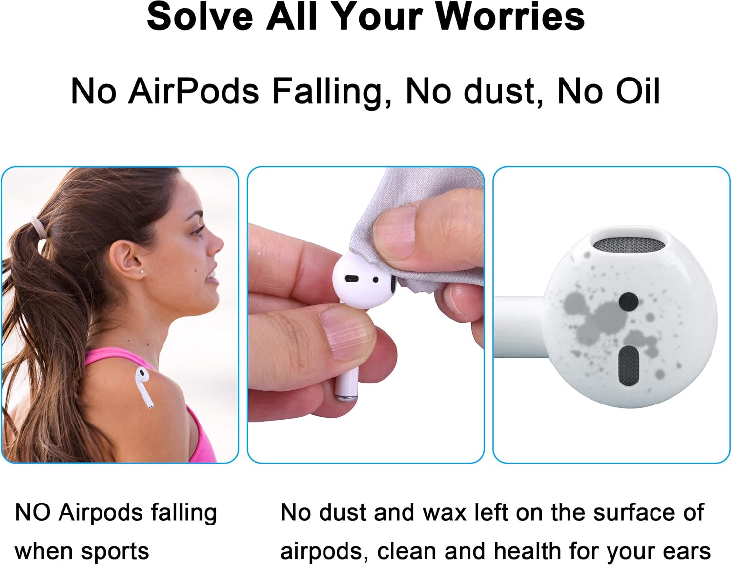 Wisdompro 10 works Ear Tips Earpods Covers Compatible with Apple AirPods 2 and 1 - Image 5