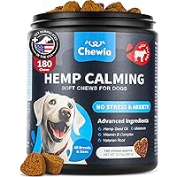 Hemp Calming Chews for Dogs - Canine Calming Chewables - Anxiety Support for Vet Visits, Thunderstorms, Nail Trimming - Anxie