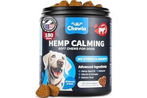 Hemp Calming Chews for Dogs - Canine Calming Chewables - Anxiety Support for Vet Visits, Thunderstorms, Nail Trimming - Anxie