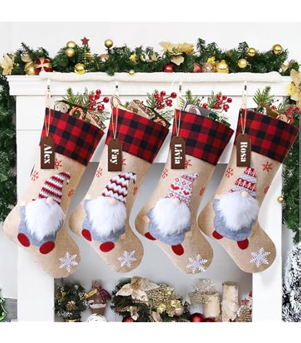 Personalized Christmas Stockings - Custom Names, 3D Reindeer/Snowman/Santa Designs, 18" Large Size 3 thumbnail image