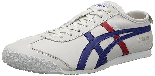 Onitsuka Tiger Mexico 66 Classic Running Shoe, White/Dark Blue,