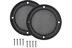 FUHENGLI 3.5" Speaker Grill Cover, Car Home Speaker Subwoofer Guard Protector, ABS Plastic Frame with Metal Mesh, Black - 2Pcs