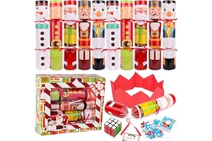 GRASTFU 10 Pack Christmas No-Snap Party Table Favors, Christmas Party Supplies with Party Hat Joke & Little Surprise Toys Inside for Kids & Adults, Xmas Table Decorations Seasonal Holiday Dinner Table Gifts