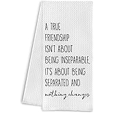Qpenm Friendship Quote Kitchen Towels, Friendship Gifts for Women Men Friends, Long Distance Friendship Gifts, Bestie BFF Gifts, Best Friend Birthday Gifts for Women Men, 16x24 Inch
