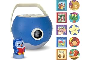 LUNA STORYTIME Kids Book Projector - 5 Read-Aloud Stories, 5 Songs, Night Light & Soothing Dream Music | Children Ages 3+ Storytime Projector for Kids & Toddlers | Educational Toys, Owl