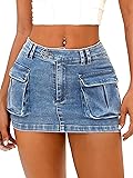 ELLEVEN Cargo Mini Skirt for Women Low Waist Y2K