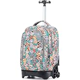 NEW TILAMI 18-Inch Rolling Backpack 6-Wheel for Kids School Travel | 6-Wheel Stair-Climbing Girls Boys Carry-on Suitcase Water-Resistant Adjustable Trolley Handle Wheels School Travel Camping